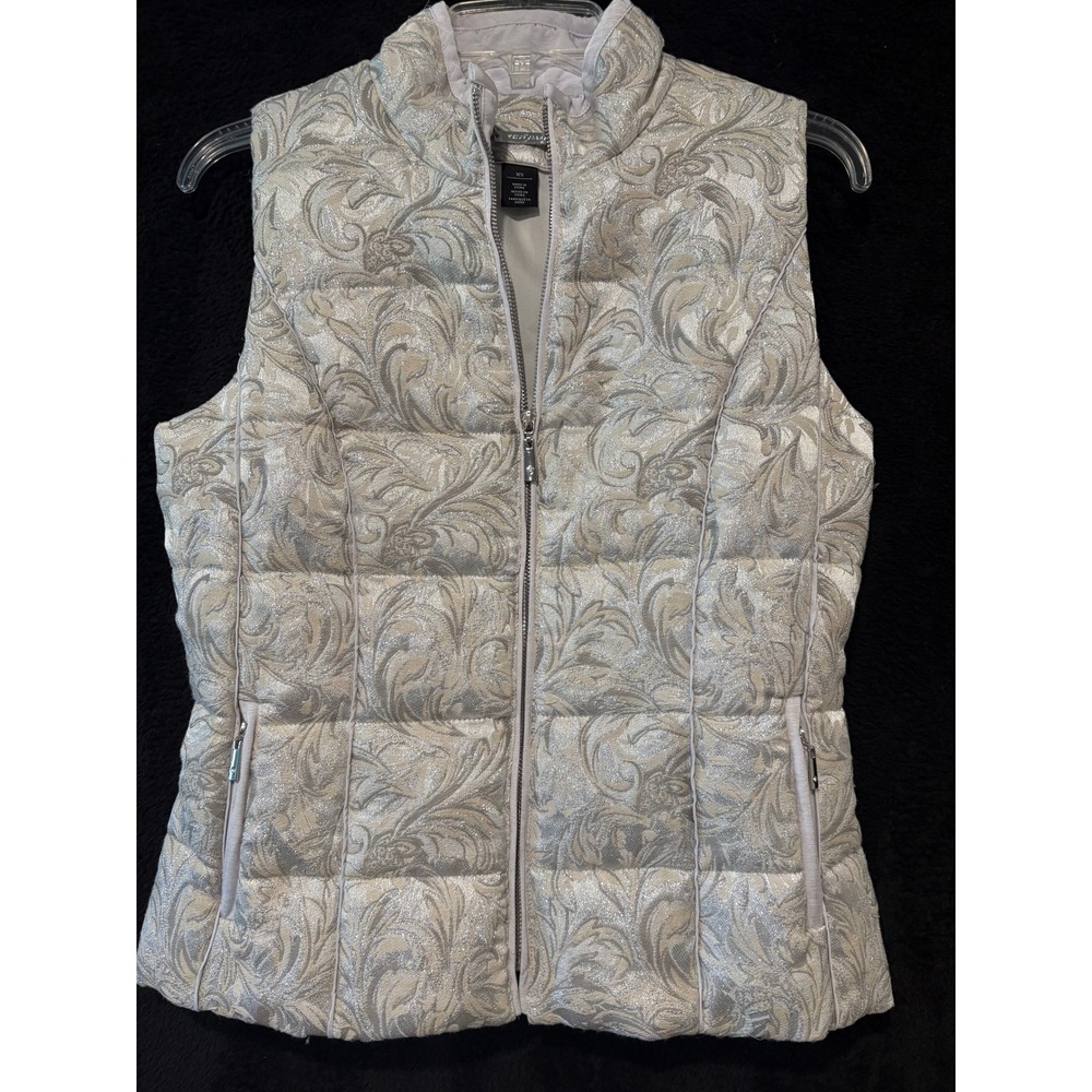 White House Black Market‎ Puffer Vest Quilted Floral Sleeveless Jacket XS